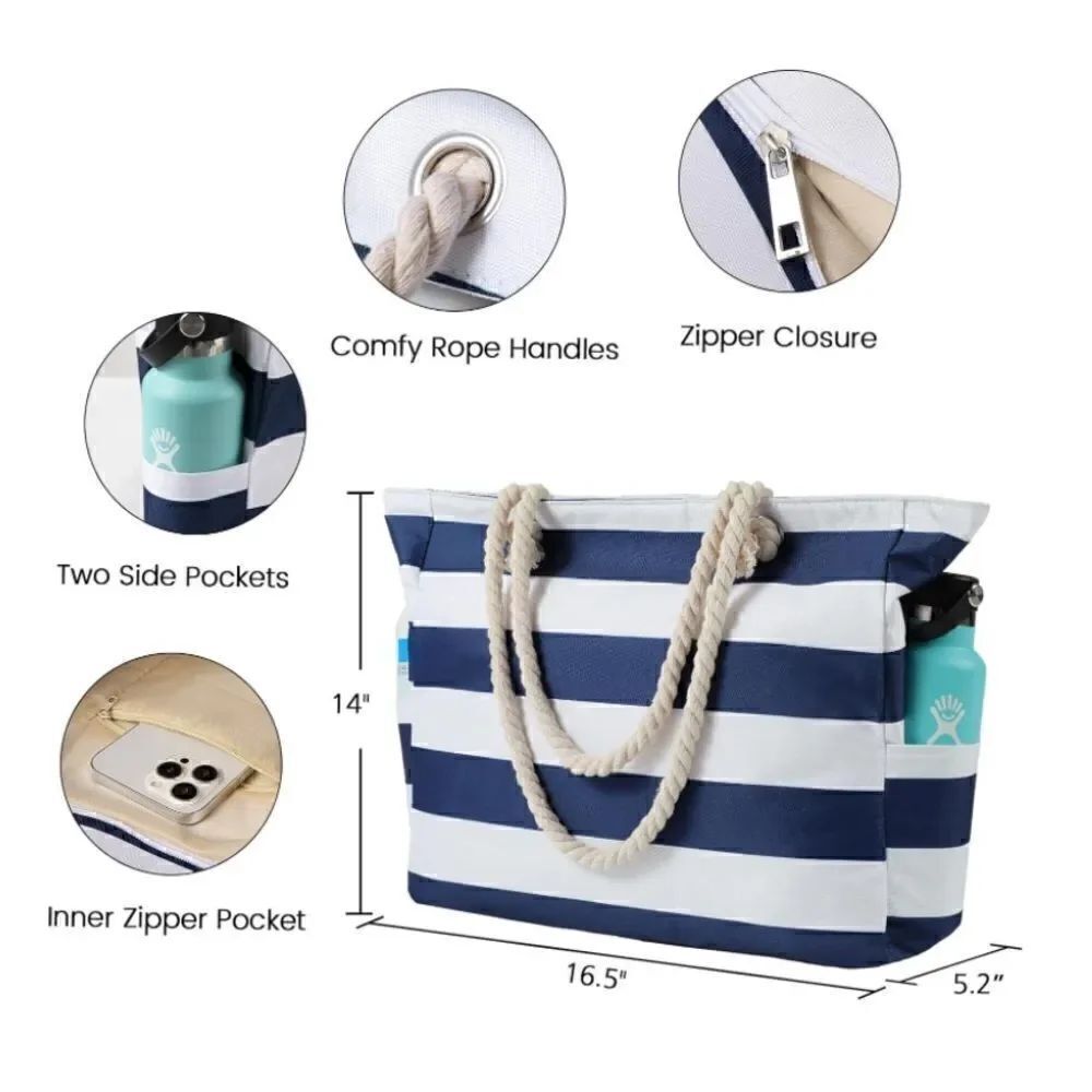 Large Waterproof Sandproof Beach Tote - Picture 2 of 4